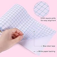 Vista 4 de HTVRONT Cinta de Transferencia - 6" x 50 FT Papel de Transferencia Transparente de Rejilla de Alineación Azul - Rollo de Cinta de Transferencia