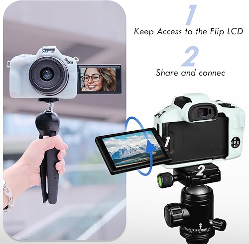 Miniatura 5 de Rieibi EOSR50 EOS R50 Caso, Funda Protectora De Silicona Suave Para Canon EOS R50 EOSR50 Vlogging Cámara, Ligero EOS R50 Funda De Cámara Grip Body