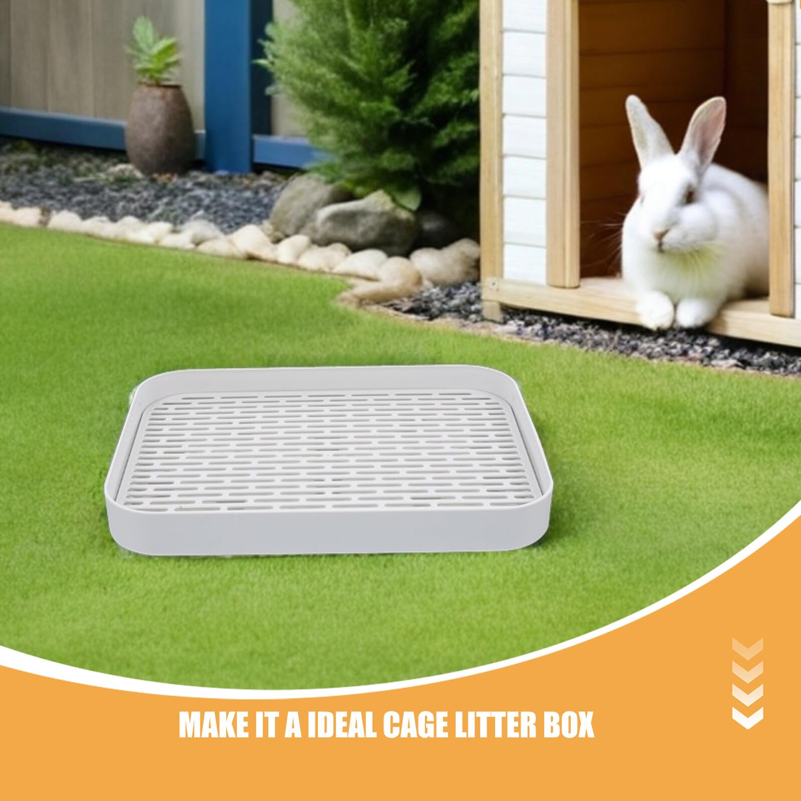 TOYANDONA Lettiera per Conigli da Interno 2 Pezzi Vasino Anti-Rovesciamento per Piccoli Animali Toilette Angolare Profonda per Habitat e Gabbie Porta Tappetino per Addestramento