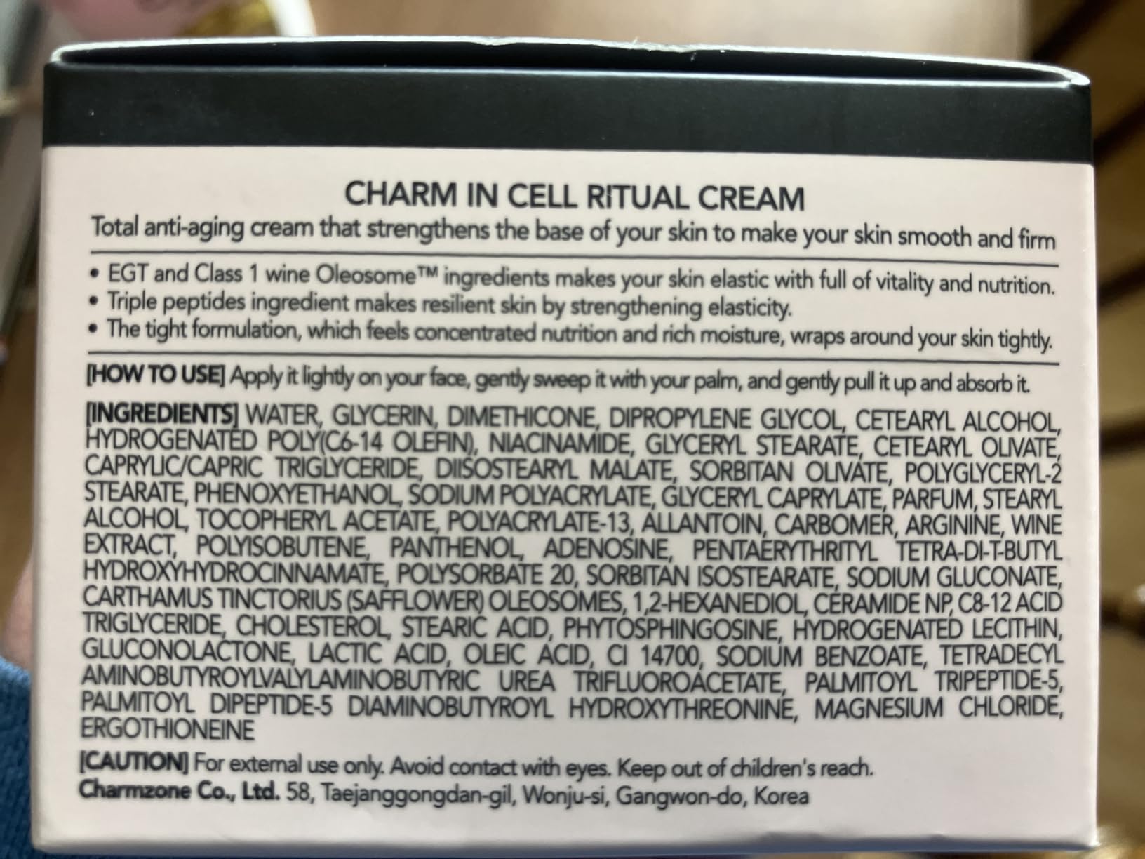 CHARMZONE Charm-in-Cell Ritual Cream - EFG Triple Peptide Face Moisture Firming with Collagen Capsule, Korean anti-aging Skincare (1.69 oz. / 50ml)