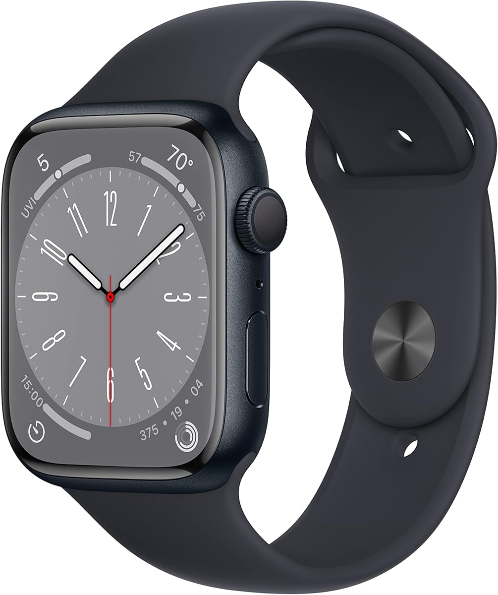 Apple Watch Series 8 (GPS, 45mm) Midnight Aluminum Case with Midnight Sport Band (Renewed Premium) : Electronics