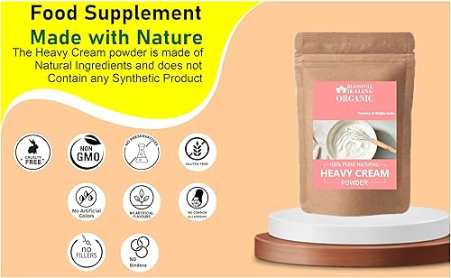 Vista 4 de Crema en polvo orgánica pesada 100% pura y natural, 3.52 onzas