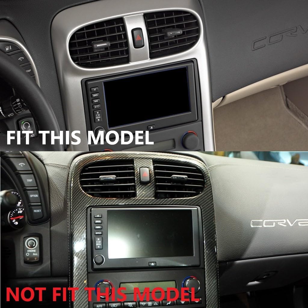 Carbon Fiber Style Dashboard Center Air Outlet Vent Cover Trim Accessories for 2005-2007 Chevy Corvette C6