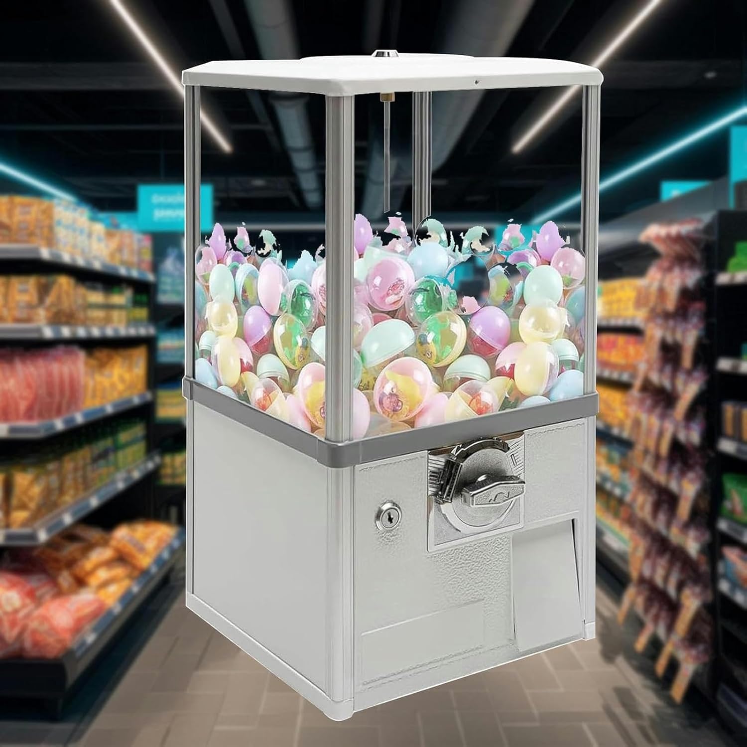 オーバーマーケットガム自動販売機、鍵を備えたチェックマシンアワード