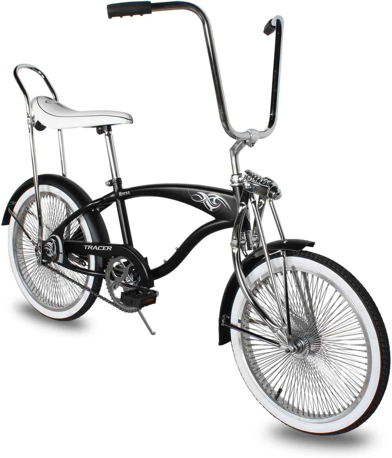 Tracer Retro Beach Cruiser for Adults,20 Inch Wheels,1.75 Tire, City Bike, Lowrider Springer Fork Retro Banana Seat,High Rise Handlebar - Multi Color