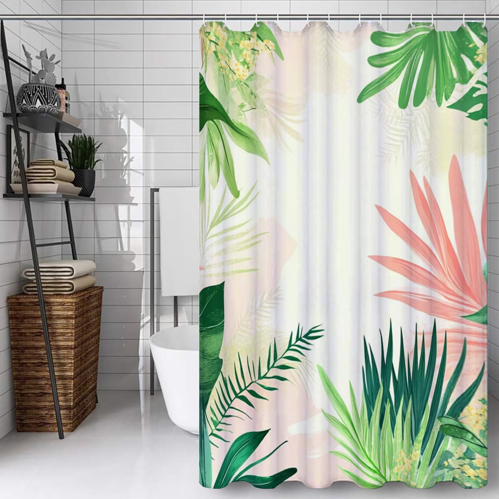 Rideau douche 120x180cm polyester beige rideaux salle de bain avec crochets