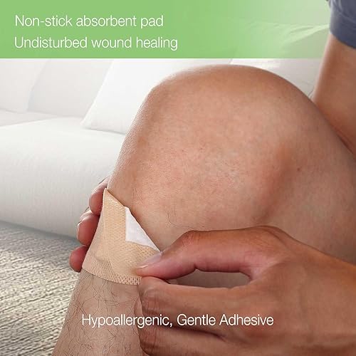 Vista 5 de NeuHeils Vendajes adhesivos de silicona para pieles sensibles, grandes de 2 x 4 pulgadas (40 unidades) Cuidado de heridas hipoalergénico e