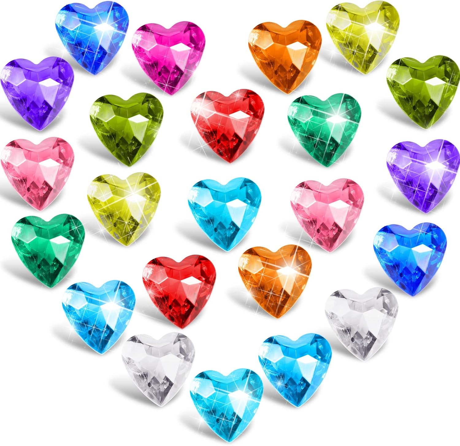 Hicarer 40 Pcs Big Diving Gem Pool Toys Colorful Diamond