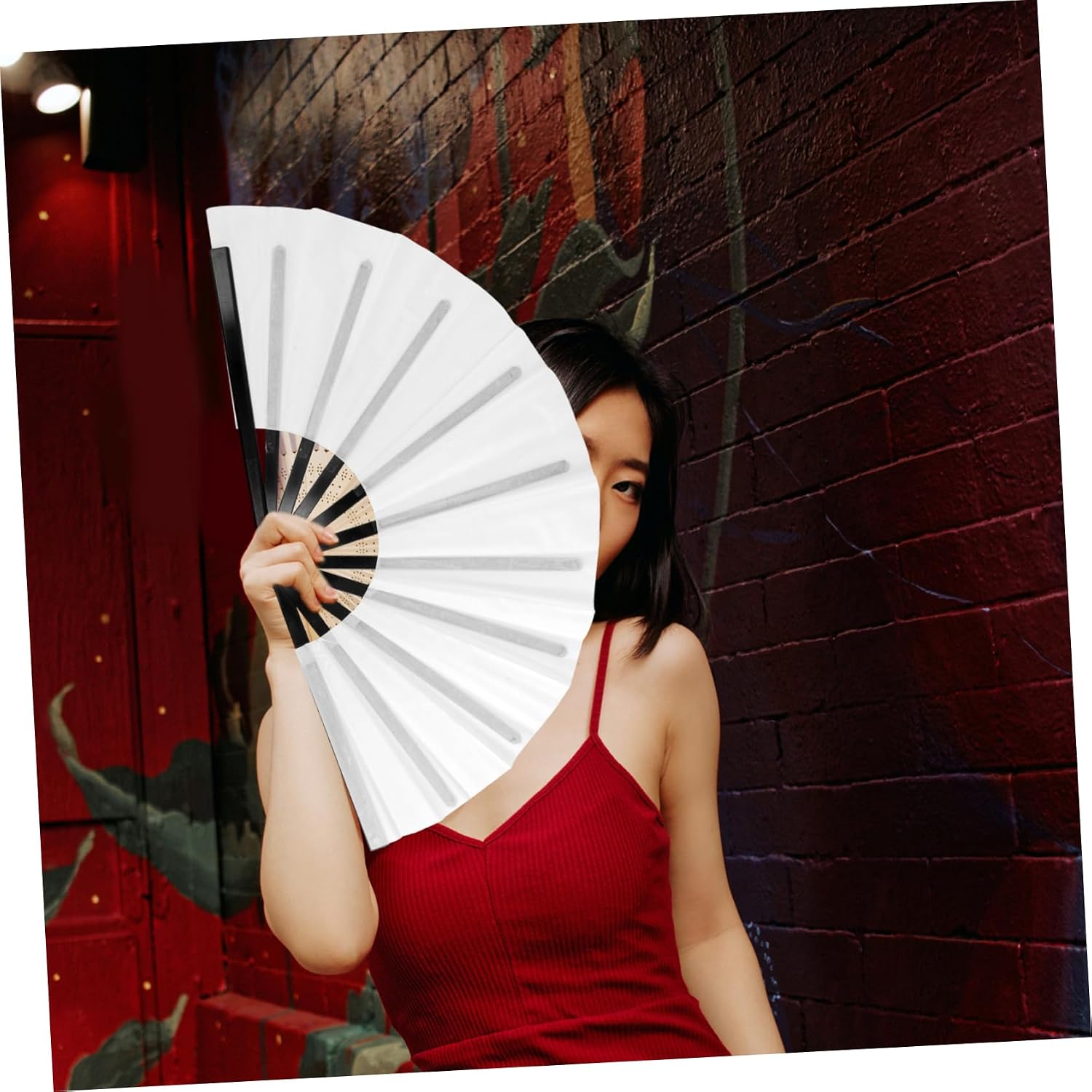 Gadpiparty 2pcs Blank Handheld Fans for Sublimation Polyester Folding Fans for DIY Crafts Outdoor Events Weddings and Parties Lightweight and Portable