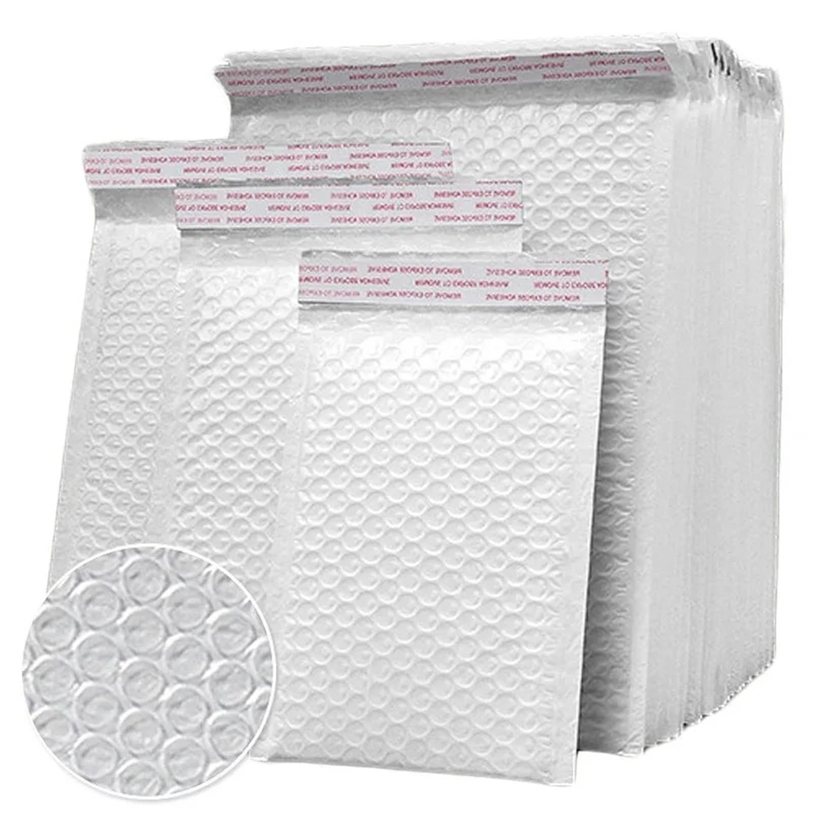 piccola borsa per la spedizione Buste imbottite bianche con bolle d'aria for imballaggio autosigillanti(C-100PCS)