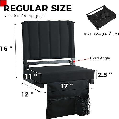 Miniatura 2 de SPORT BEATS Stadium Seat for Bleachers with Back Support and Wide Padded Cushion Stadium Chair - Includes Shoulder Strap and Cup Holder