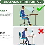 UPGRAVITY Extra Large Keyboard Tray Under Desk - Slide Out with Sturdy C-Clip Mount System, Extra Wide 31.5" (35.8" Including Clamps) x 11.8" Pull-Out Keyboard Computer Drawer, Rustic Vintage Brown