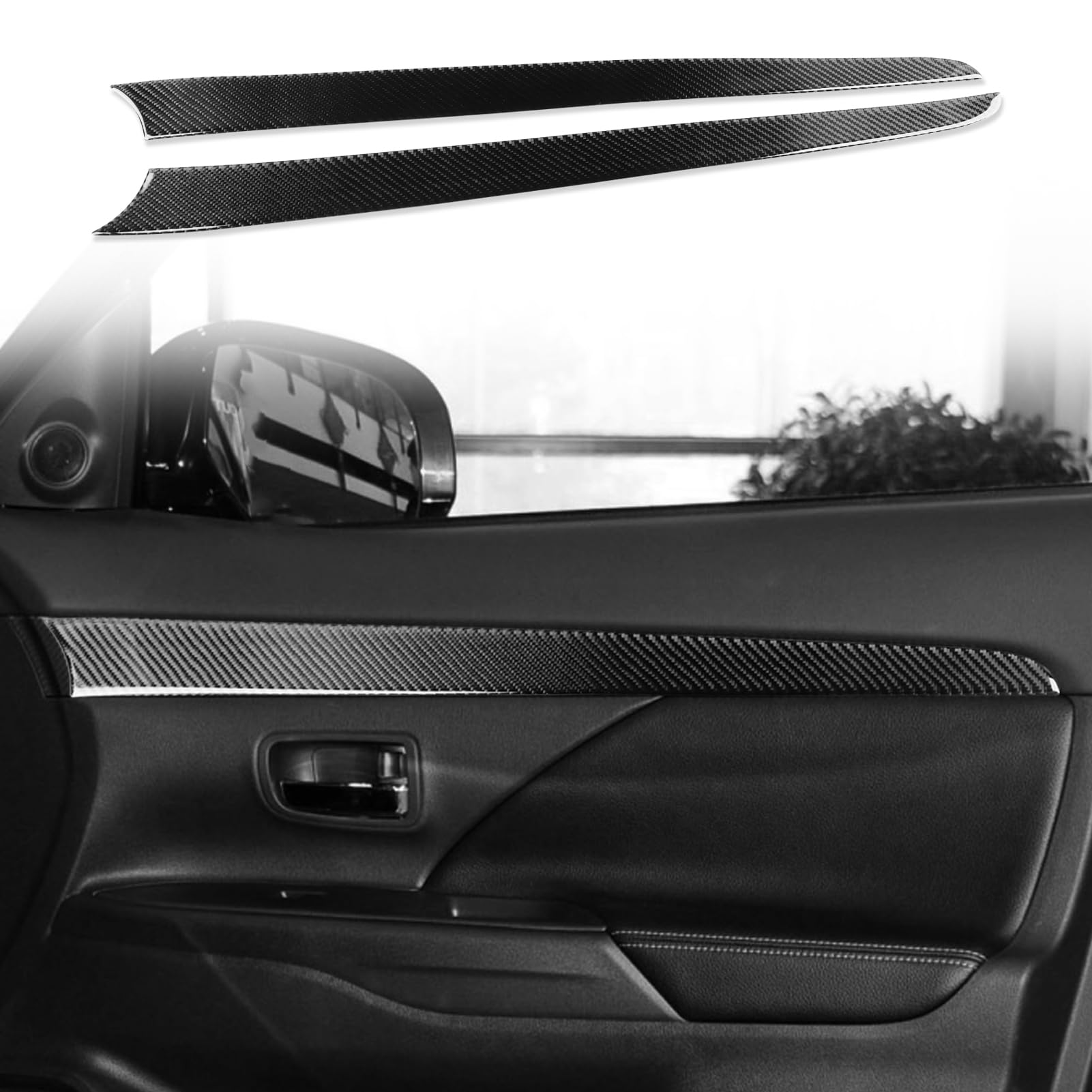 Car Interior Trim Accessories Door Trim Carbon Fiber Trim Sticker Compatible with Mitsubishi Outlander 2014 2015 2016