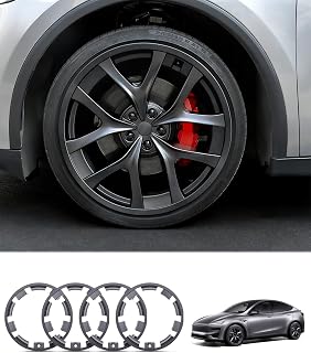 All-in-one Wheel Rim Protector for Tesla Model Y Juniper 21"Arachnid 2.0 Wheels- Strips for Curb Rash Prevention Wheel Rim Protector Easy to Install (Incognito Gray, 21'' Model Y Juniper-4pcs)