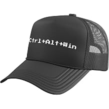 Ctrl Alt Win - Funny Minimalist Pixel Video Game Lover Trucker Hat with Adjustable Mesh Back