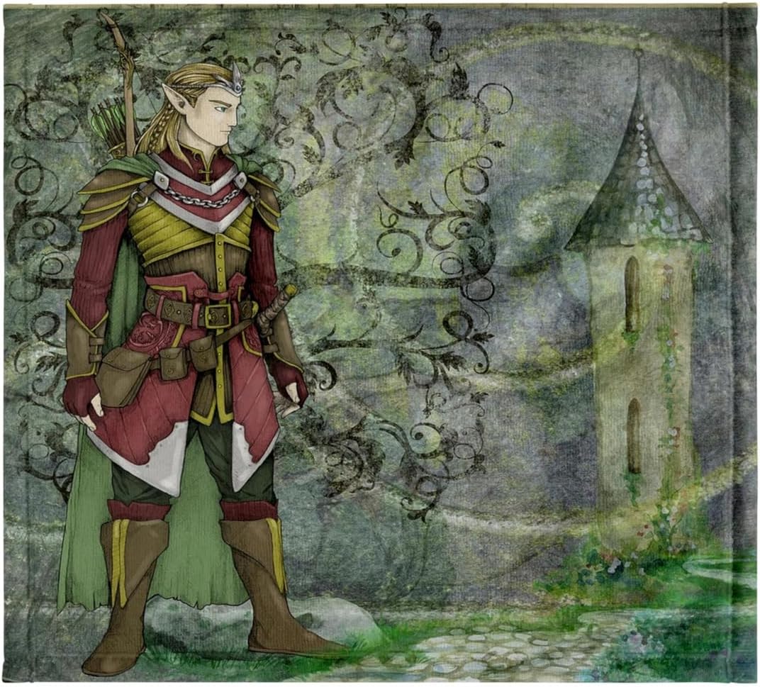 3dRose Image of Male Warrior Elf Stands Near His Castle 11x12 Wash Cloth for Face and Body