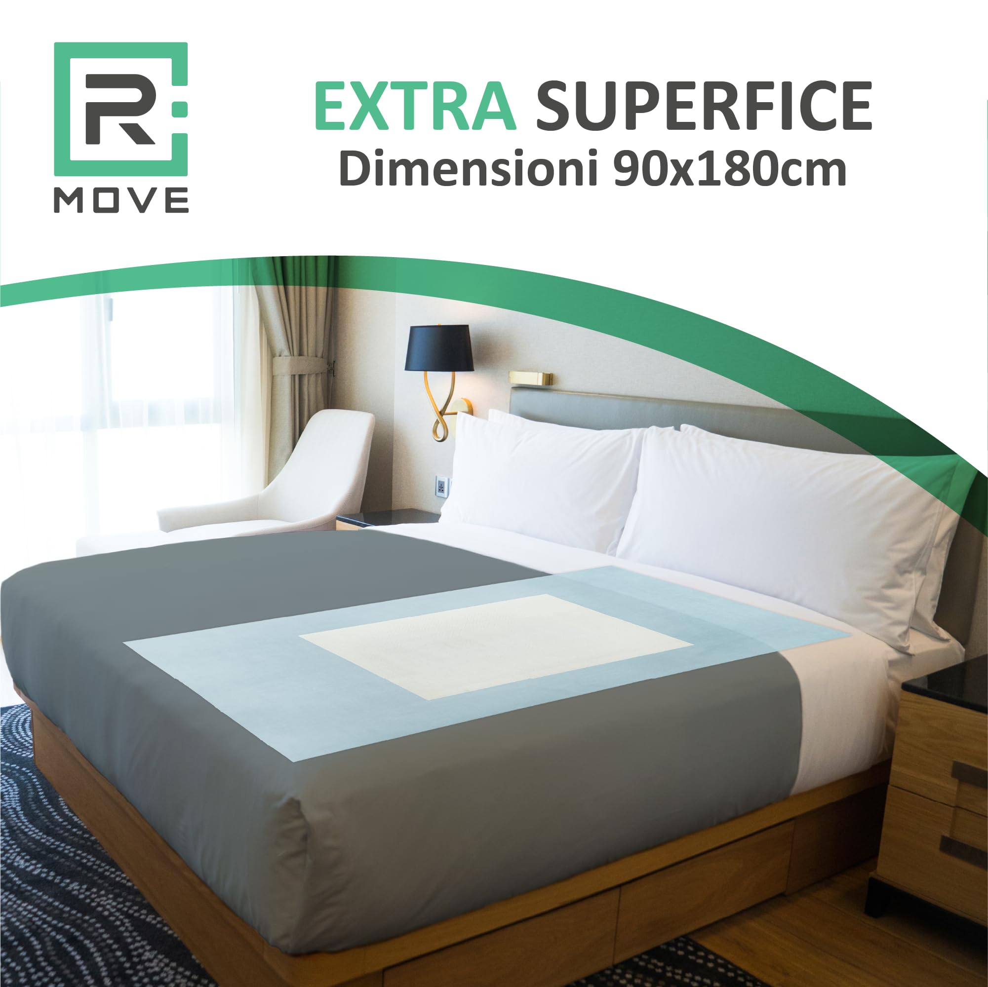 R MOVE Chłonne podpaski jednorazowe do łóżka, 90 x 180 cm, jednorazowe podkłady na łóżko, starsze podkłady na łóżko (90 x 180 cm (zestaw 20))