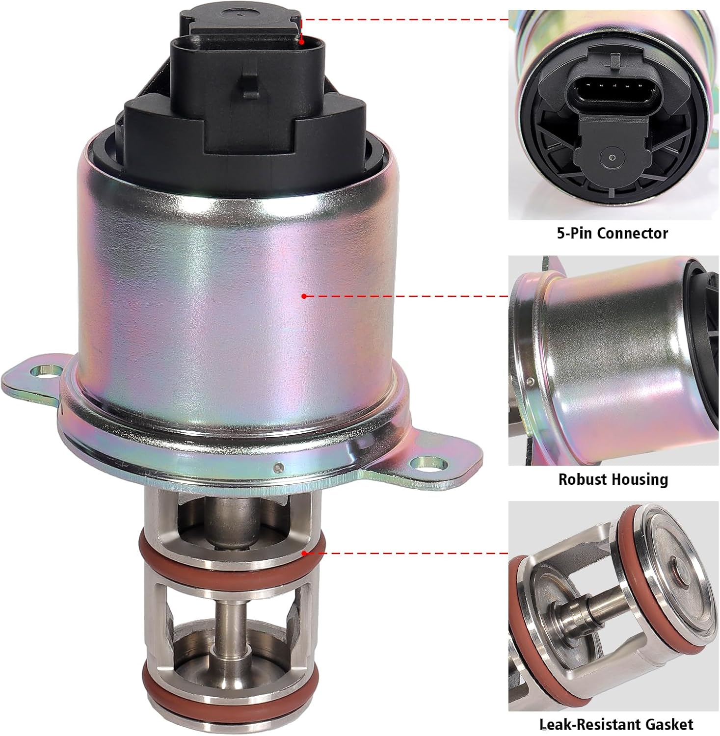 5C3Z9F452AA EGR Valve Replacement for 2005 Ford E-350 Club Wagon Excursion /05-10 E-350 E450 /05-07 F-250 F-350 F-450 F-550 Exhaust Gas Recirculation Diesel Valve EGR4479 for Ford 6.0L 2004-2010