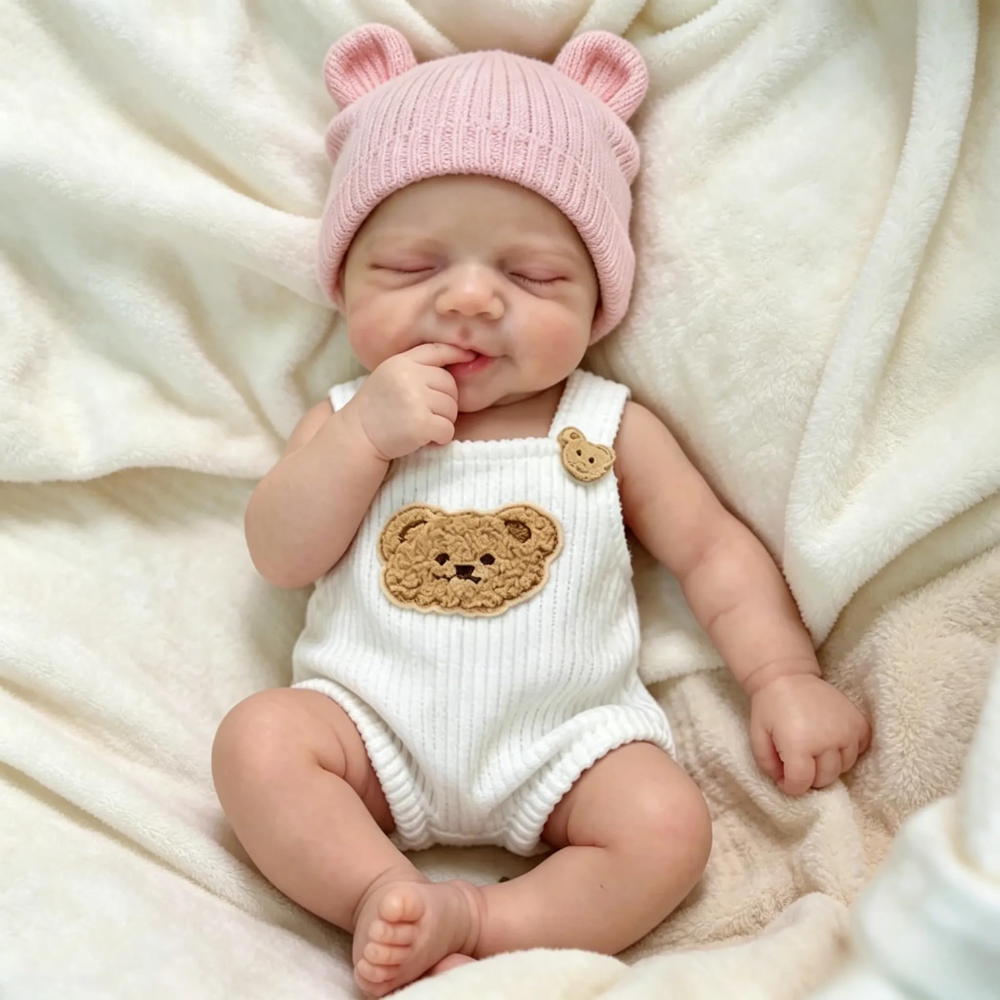 Zero pam Floopy Full Silicone Baby Dolls,33CM Reborn Baby Dolls,Squishy Realistic Babys Doll,Open Mouth 3D Skin Posable Newborn Babies, Lifelike Babys Doll That Look Like Real Life Babies For Girls