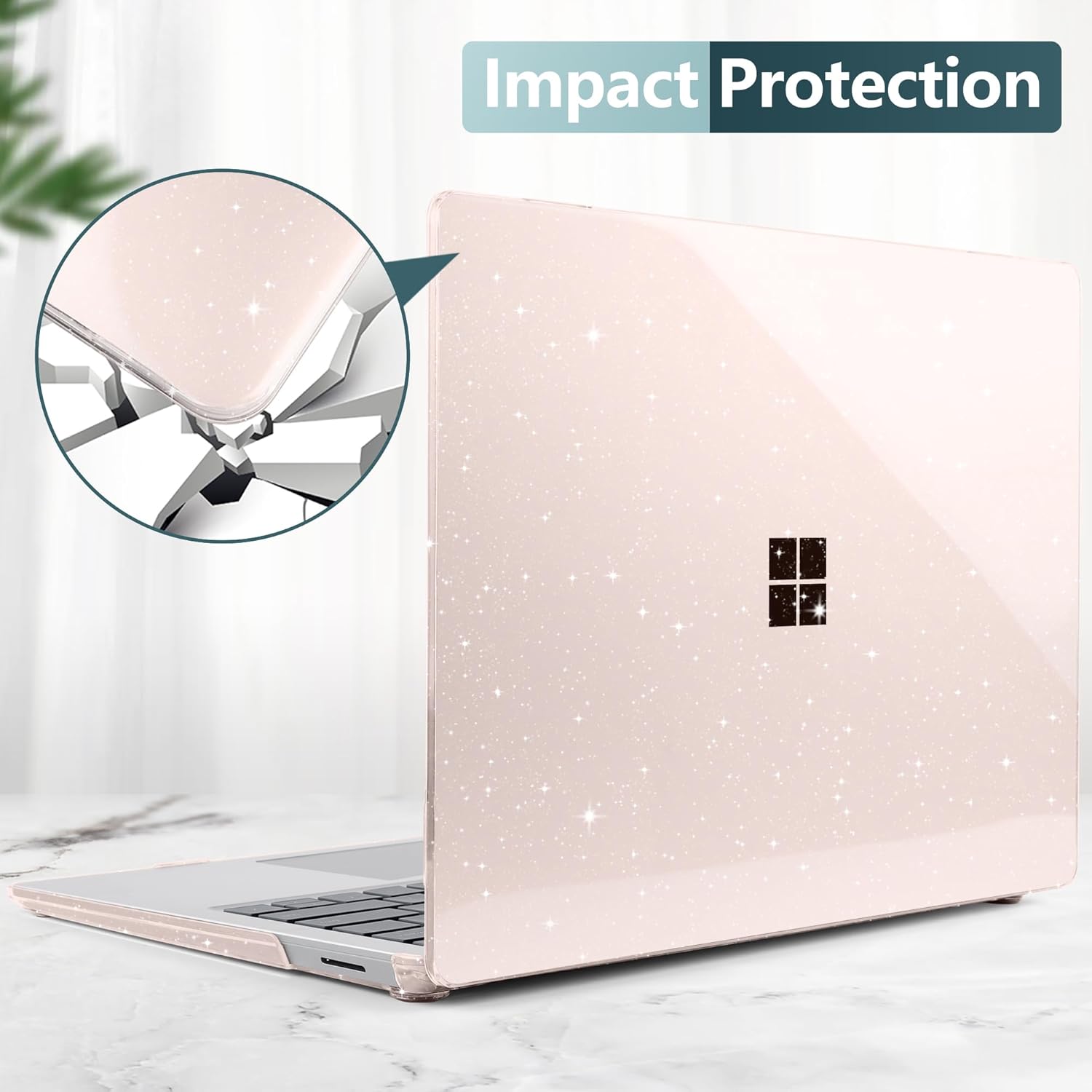 Batianda Premium Crystal Case for 13.8" Microsoft Surface Laptop Copilot+ PC 2024 (7th Edition) Lightweight Durable Scratch-Resistant, with Keyboard Cover & Screen Protector, Starlight - Image 6