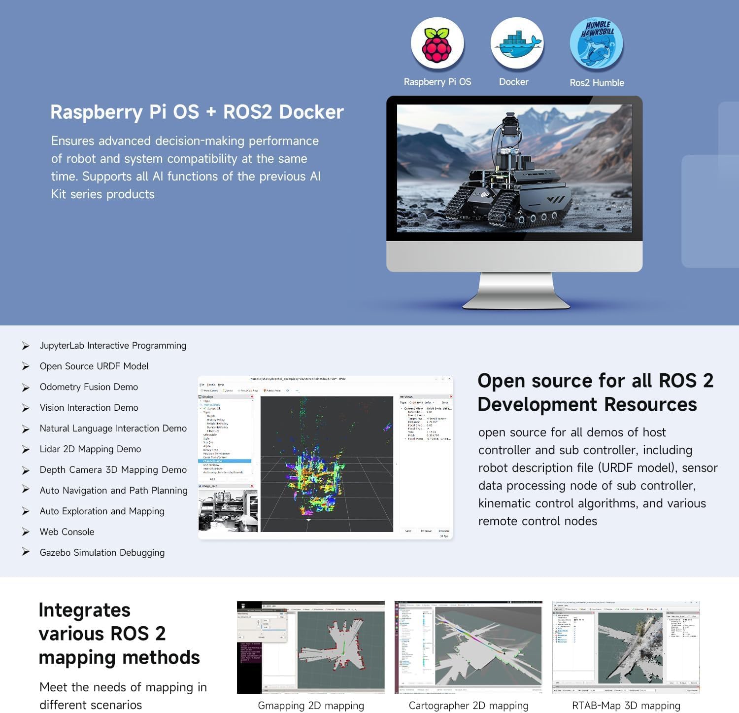 UGV Beast ROS 2 オープンソース オフロード トラック AI ロボット