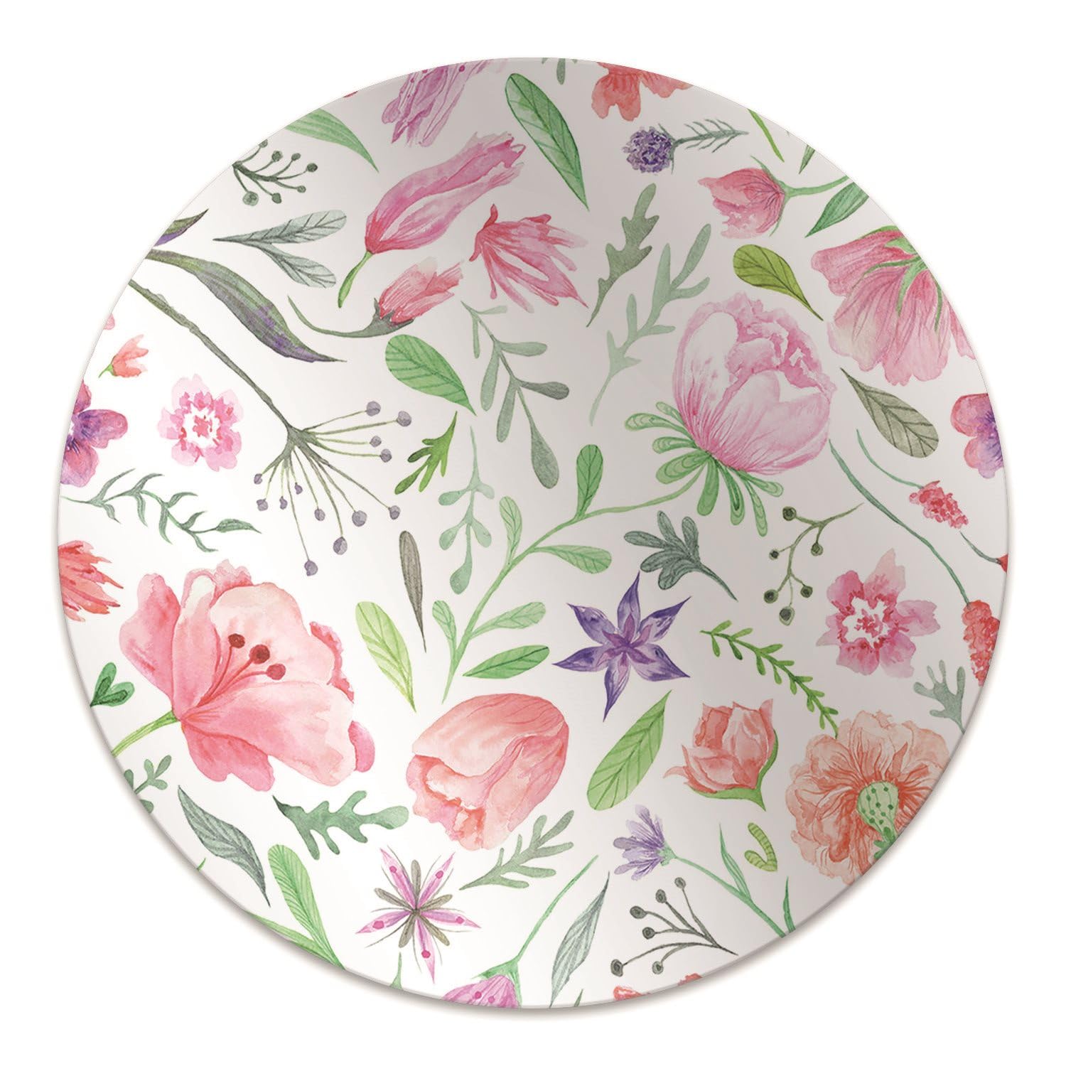 Tapis protection de sols ø100 cm en PVC motif fleurs peintes pour maison