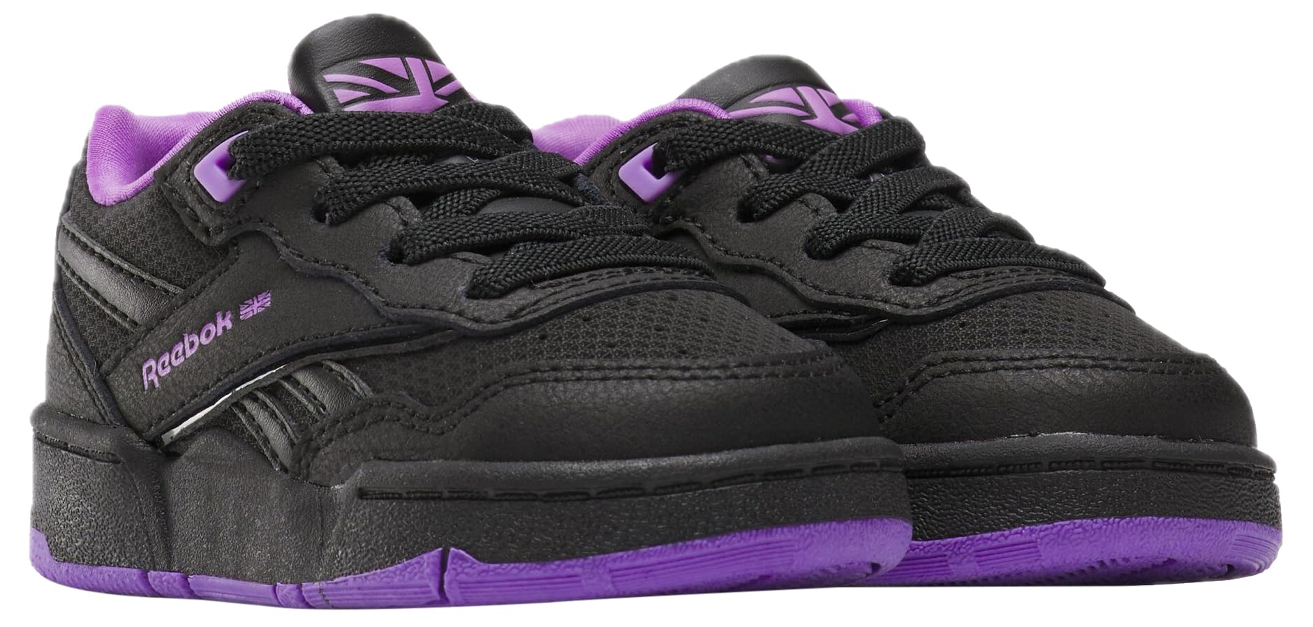 Reebok Girl's BB 4000 II Sneaker, Black/Digital Purple/White, 3.5 Big Kid