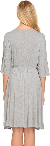 Miniatura 6 de Ekouaer Vestido de maternidad 3 en 1 para maternidad, trabajo de parto y lactancia, camisón de enfermería, ropa de dormir para lactancia, tallas S a