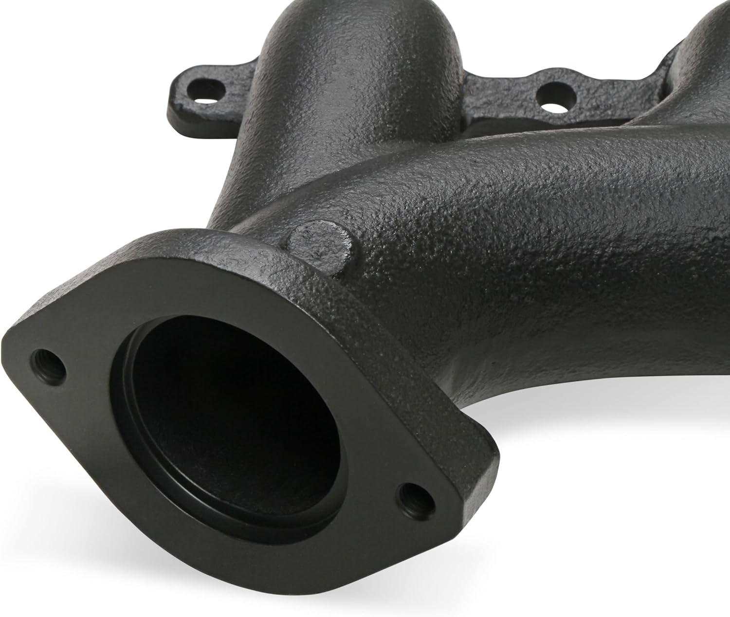 SS10003 LS Engine Swap Cast-Iron Exhaust Manifolds – Black Ceramic Coated Pair for GM LS 4.8L/5.3L/5.7L/6.0L/6.2L/7.0L Engines