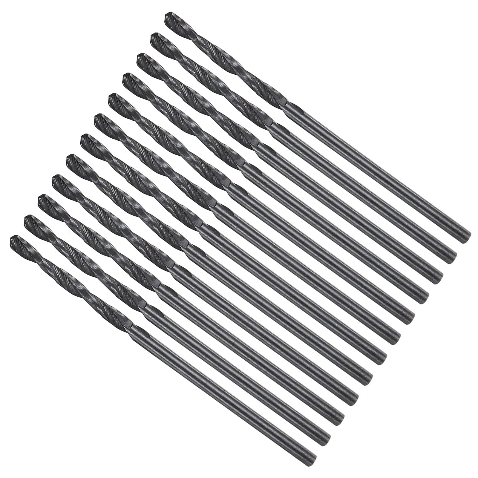 METALLIXITY Drill Bit (1.4mm) 12Pcs, 4241 High-Speed Steel Straight Shank Nitriding Black 118° for Wood Plastic Iron Copper Aluminum Low Soft Metal