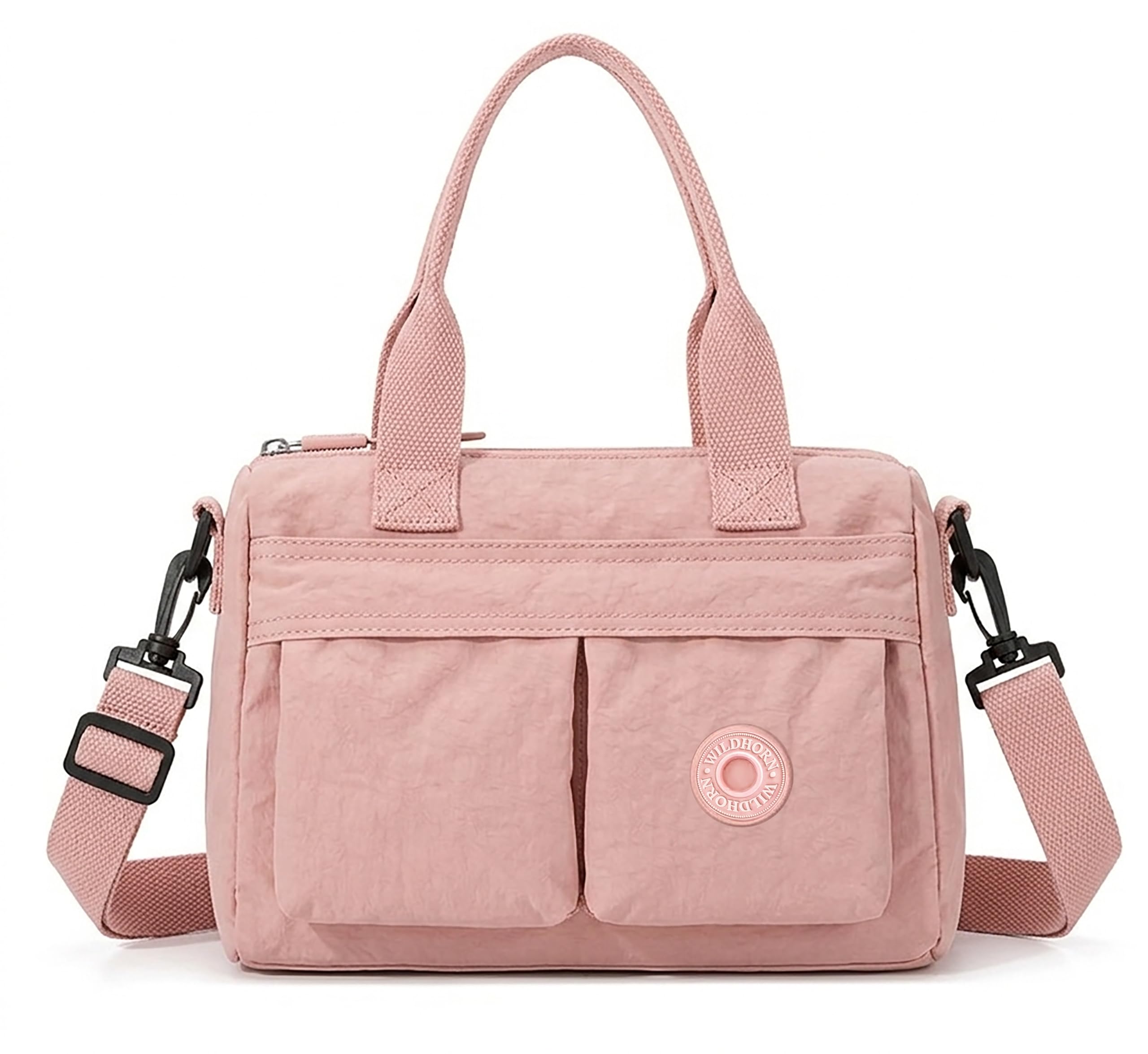 WildHorn Nylon Crossbody Handbag for Women | Lightweight Shoulder Tote Bag with Multiple Pockets | Casual Travel Handbag with Adjustable Strap