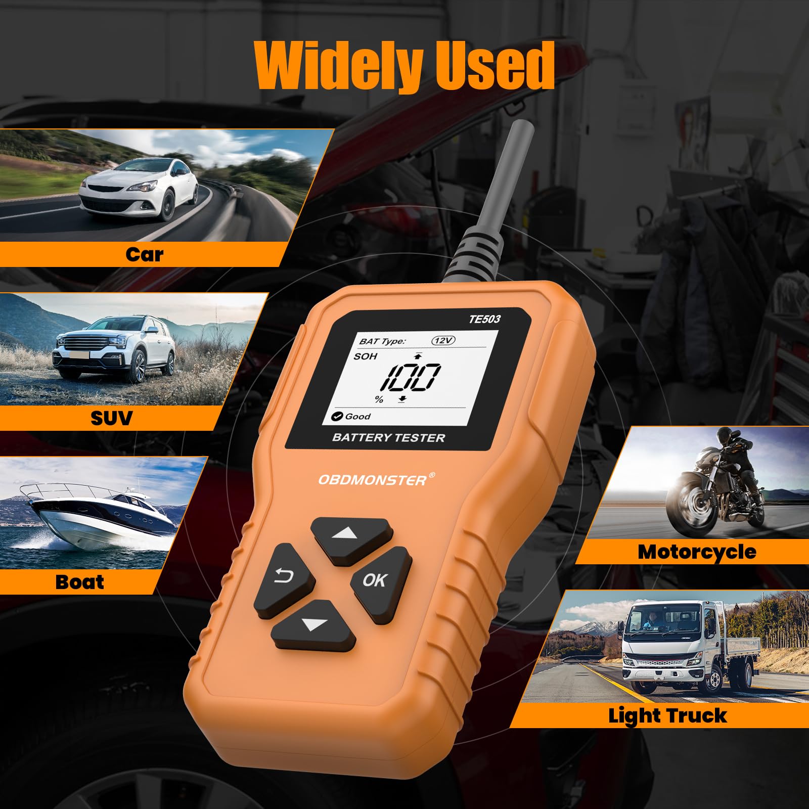 Tester Batteria Auto 6V/12V/24V Professionale 100-2000CCA 2-220Ah Digitale
