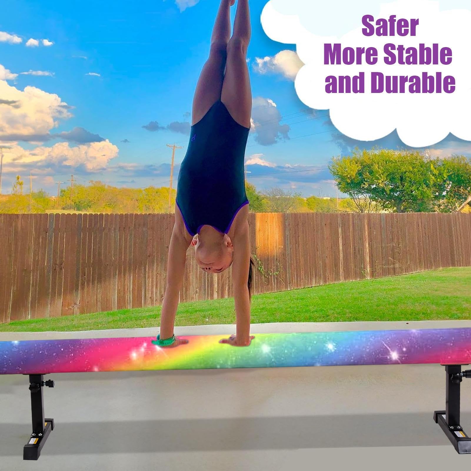Poutre De Gymnastique De 180 Cm, Hauteur Réglable Sur 5 Niveaux 13 À 61cm, Poutre De Gymnastique Réglable Pour En-fants, Poutres D'équilibre Pour En-fants, Pour La Maison, L'entraînement En Intérieur