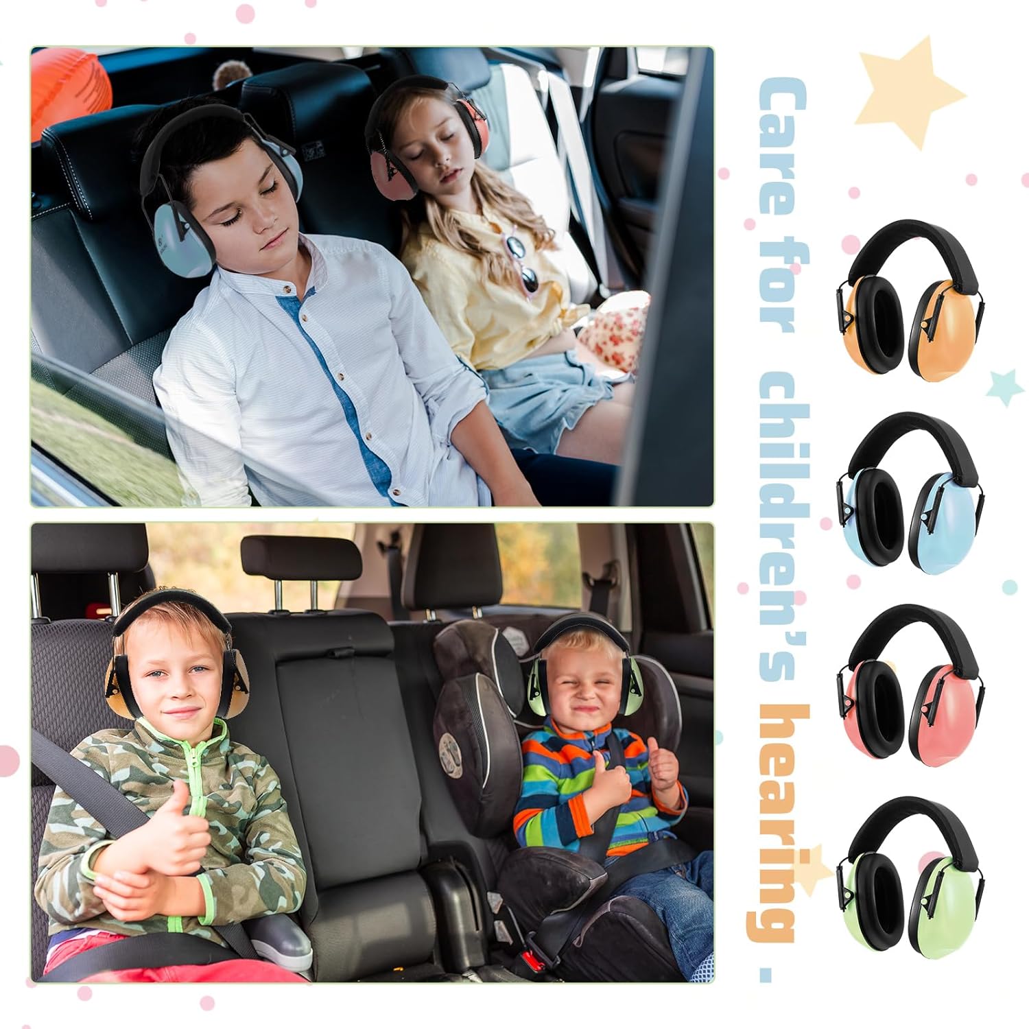 Amylove 6 Pcs Kids Noise Cancelling Headphones 27db Adjustable Earmuffs for Autism Sensory Toddler Children(Gentle Colors) - Image 5