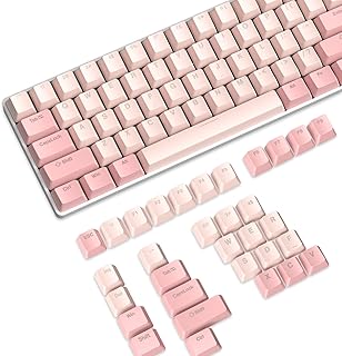 ABS Keycaps 104 Keys OEM Profile Double-Shot Full Keycap Set ANSI Layout for Mechanical Keyboard, Compatible with MX Switches Gateron/Kailh/Akko Switch (Peach Pink, Only Keycaps)