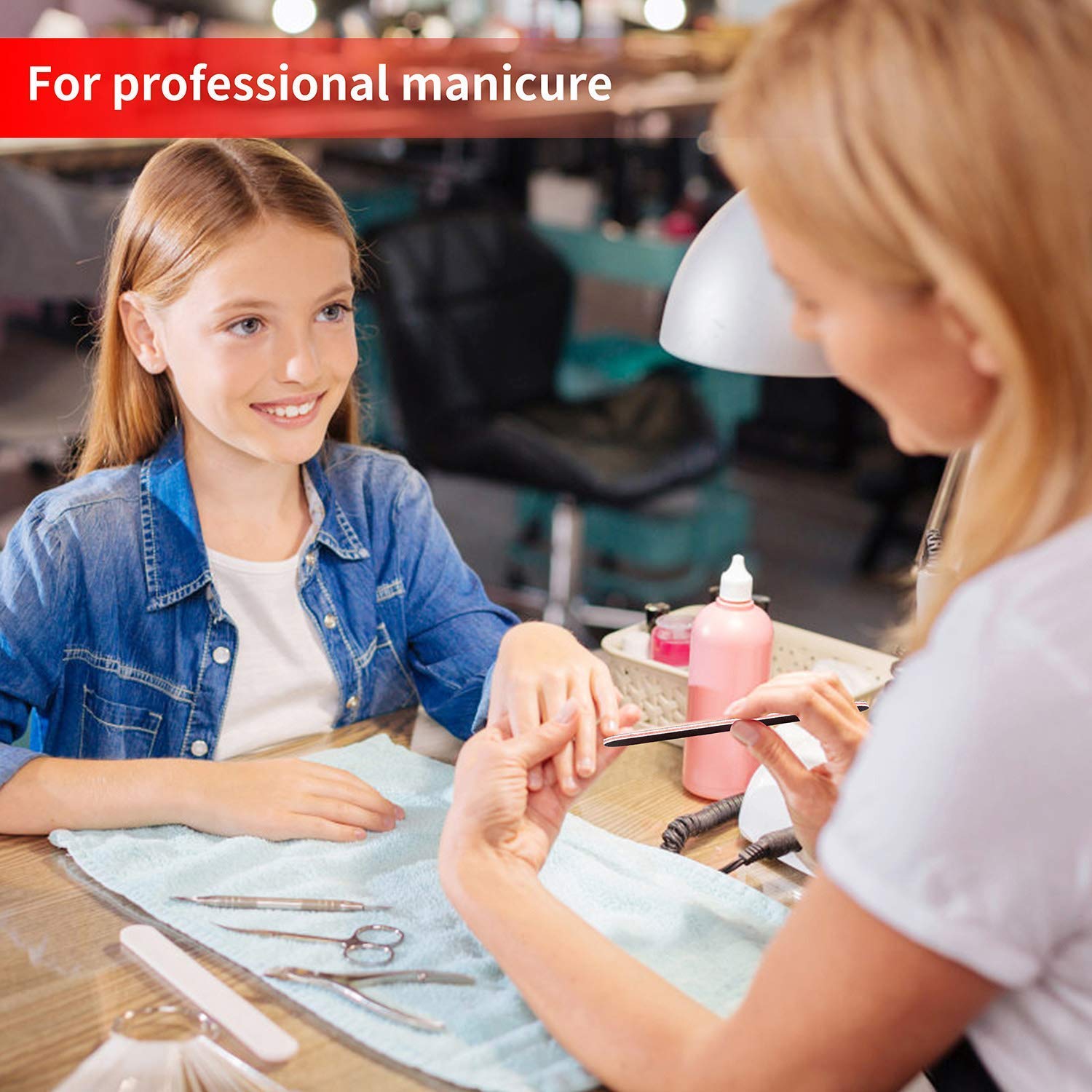 16-teiliges Nagelfeilen-Set, 100/180 Körnung, Edelstahl Mit Nagelhautschieber – Waschbar, Für Salon & Heimgebrauch