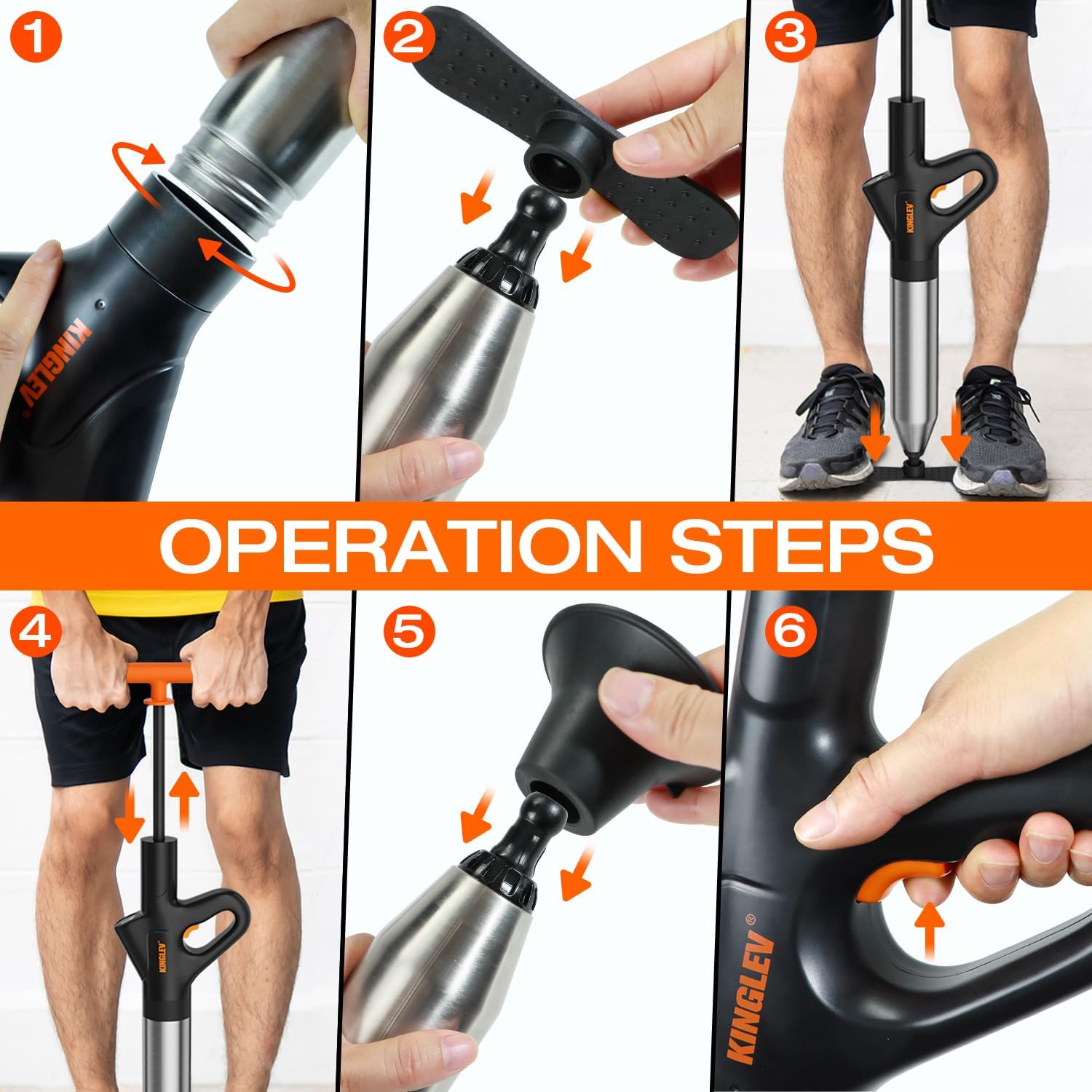 Toilet Plunger with High-Pressure Air Drain Blaster, Power Plunger - Drain Clog Remover for Sink, Shower, Toilet Clogs, Includes Foot Pump, Gloves & Adapter