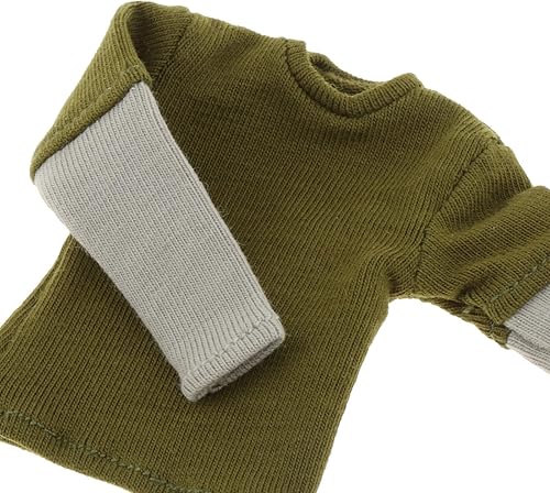 Miniatura 5 de Camiseta de manga larga de 112, ropa de muñeca hecha a mano en miniatura para disfraz de modelo de muñeca de 6 pulgadas, color negro