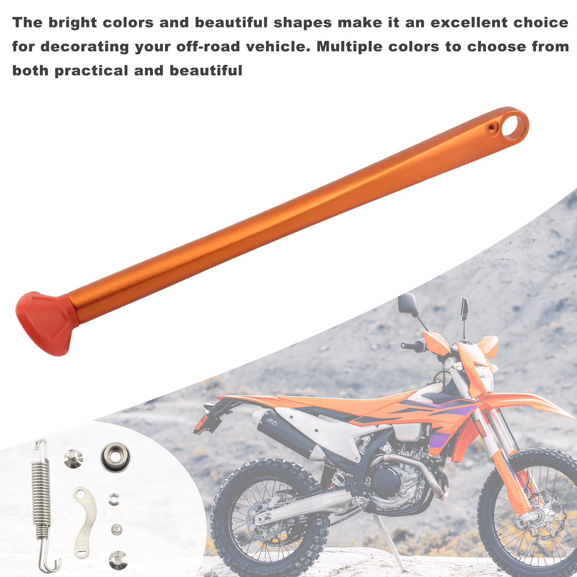 Motorrad Seitenständer,Seitenstaender Parkbein mit Federbasis, Seitenstütze Ersatz für EXC EXCF XC XCF XCW XCFW 125 200 250 300 350 450 500 530 2008-2016 Orange