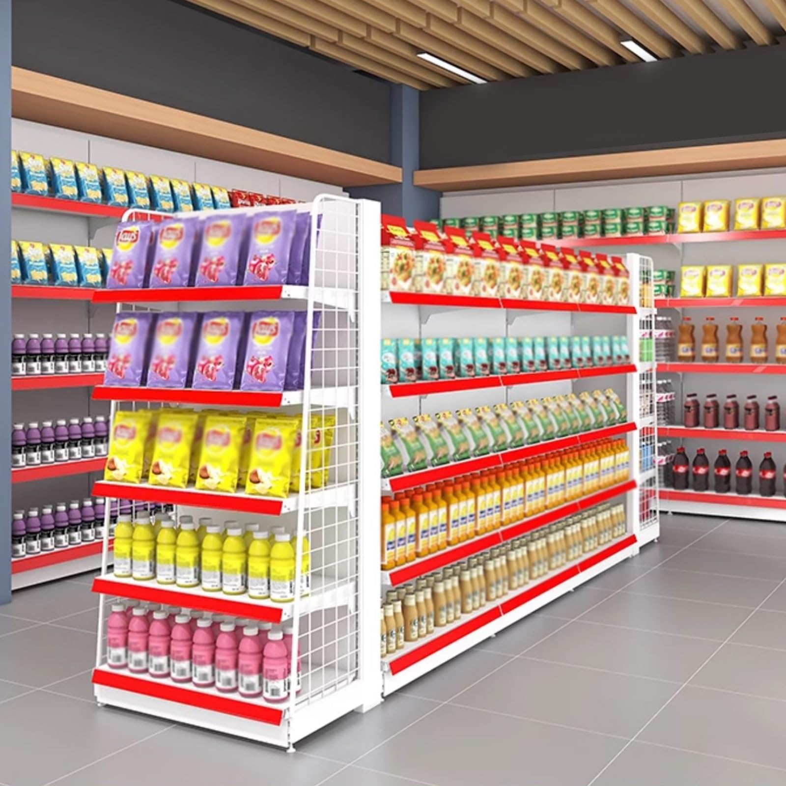 Verkaufsregal, Metall-Lagerregalständer, 5-stöckiges Verkaufsregal, Snack- und S Snack- und Süßwaren-Display-Organizer, Snackregal, Metall-Lagerregal (73 * 43 * 160 cm / 28,7 * 17 * 63 Zoll)