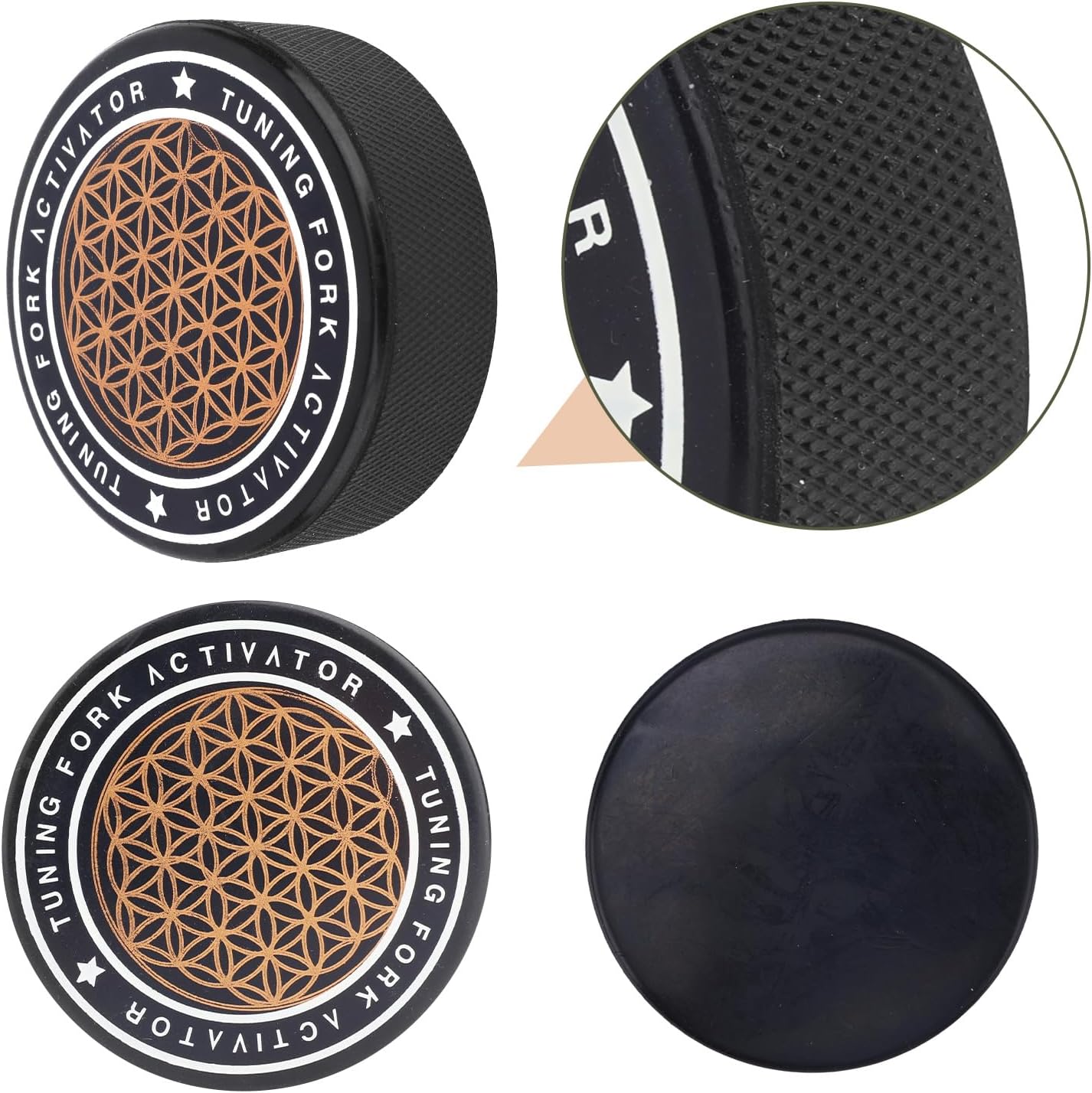 Tuning Fork Activator, Universal Rubber Tuning Fork Resonator Creates Sustained Tone & Minimal Noise Striker Block for Music Practitioners Meditation Enthusiasts(Gold)