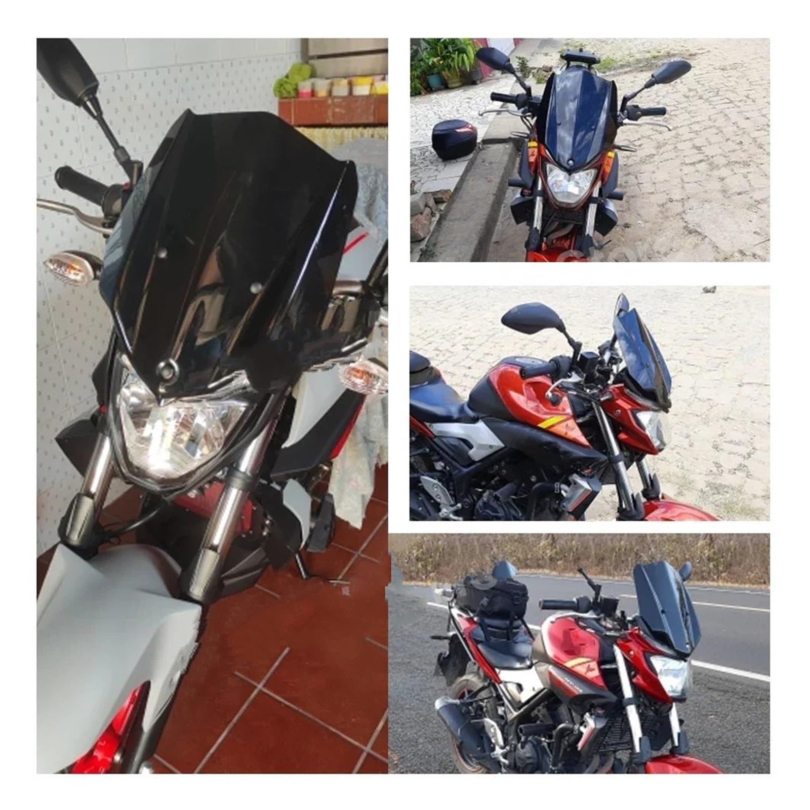 powietrzadeflektor Pasuje do Yamaha MT03 MT 03 2016-2018 2019 Motocykl Osłona przednia Deflektor Szyby Sport Touring Racing Uchwyt szyby przedniej Deflektor motocykla(Hot Air Deflector B)