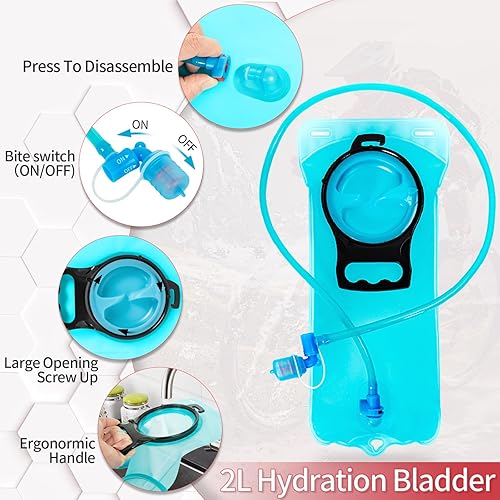 Miniatura 3 de Hydration Backpack with 2L Water Bladder, Lightweight Hydro Pack for Cycling, Running, Hiking, Climbing