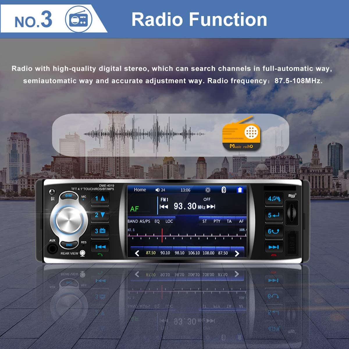 GOFORJUMP Car Radio Player Autoradio 1 Din 12v 4.1 inch Touch Screen Auto Audio Mirror Link RDS Bluetooth Car Stereo - Image 5
