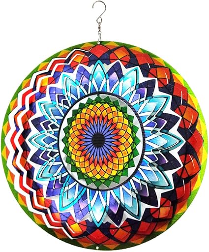 Download Amazon Com Fonmy Wind Spinner Mandala Sun Flower 12 Inches 3d Stainless Steel Laser Cut Metal Art Geometric Pattern Hanging Wind Spinner Kinetic Yard Art Decorations Indoor Outdoor Decor Garden Outdoor