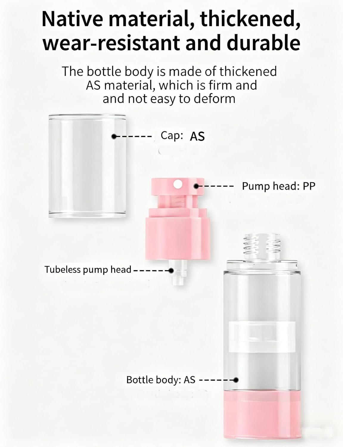 3Pcs 1oz/30ml Airless Lotion Pump Bottles with 1 Fine Mist Tiny Spray Bottle Leak Proof Travel Kit Cosmetic Containers Travel Size Toiletries Bottles for Lotion Toner Gel Foundation