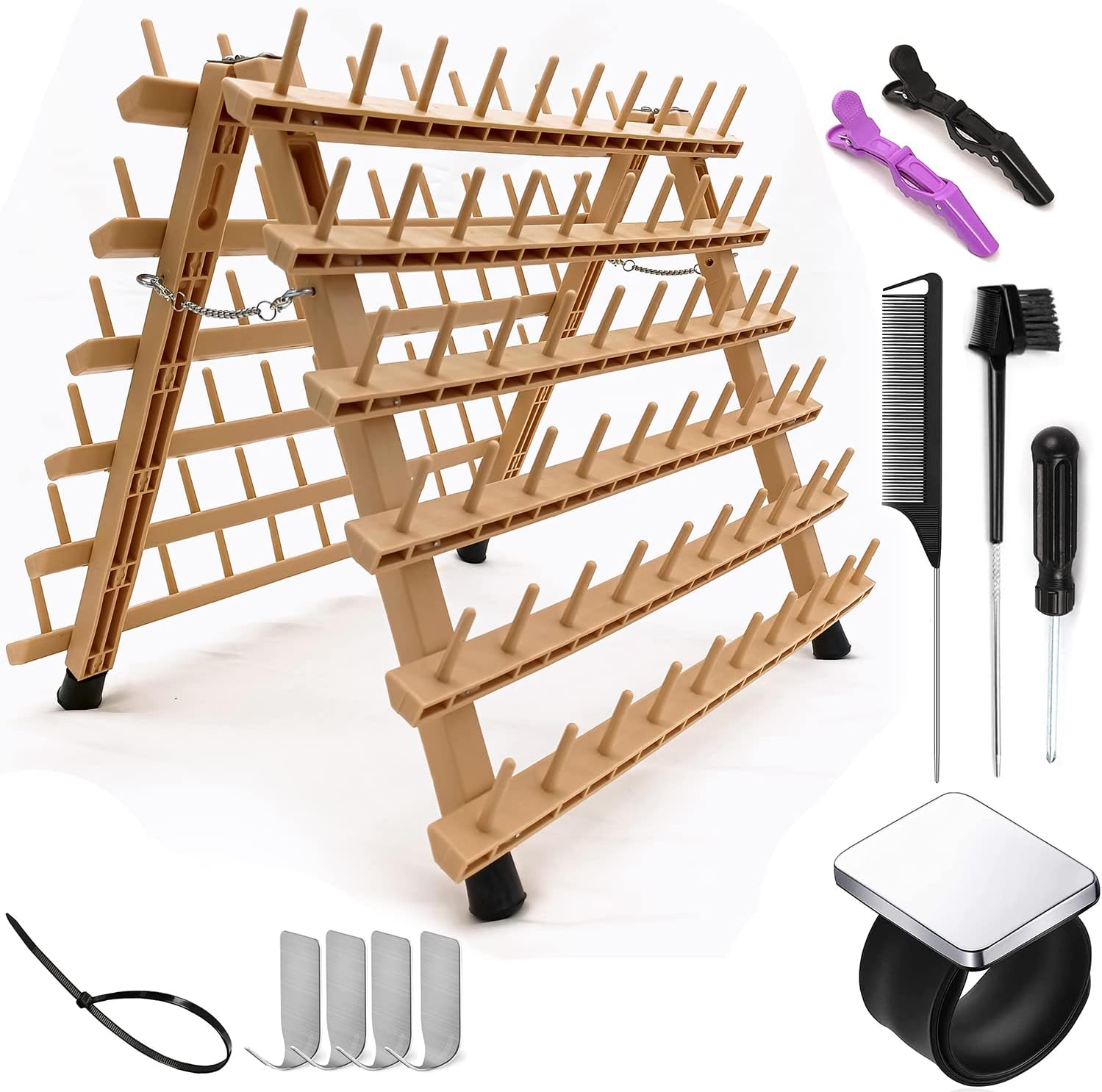 Hair Braiding Rack Standing Hair Holder for Braiding 120 Pegs Hair