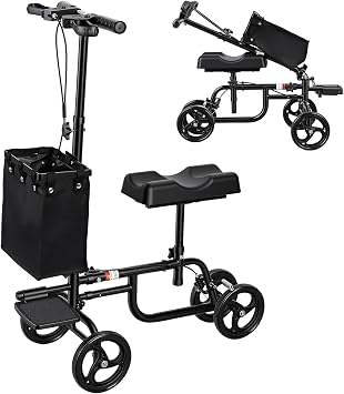 Knee Scooter with Disc Brake for Adults, Steerable Knee Walker for Surgery, Broken Foot, Ankle Injury, Foldable Rover ScooterUS Fast Arrival 1