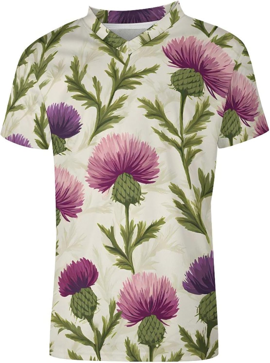 Scottish Thistles Flower Personalized Soccer Jersey Mens T-Shirts Sports Tops