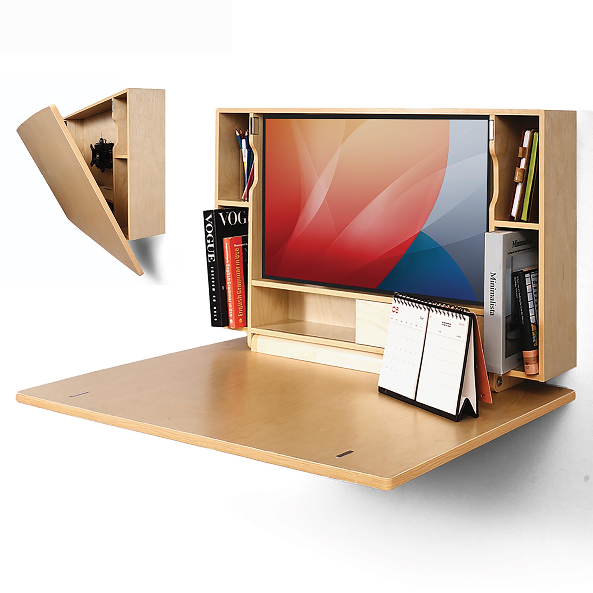 Wall Mounted Folding Desk 36 Inch for Small Spaces